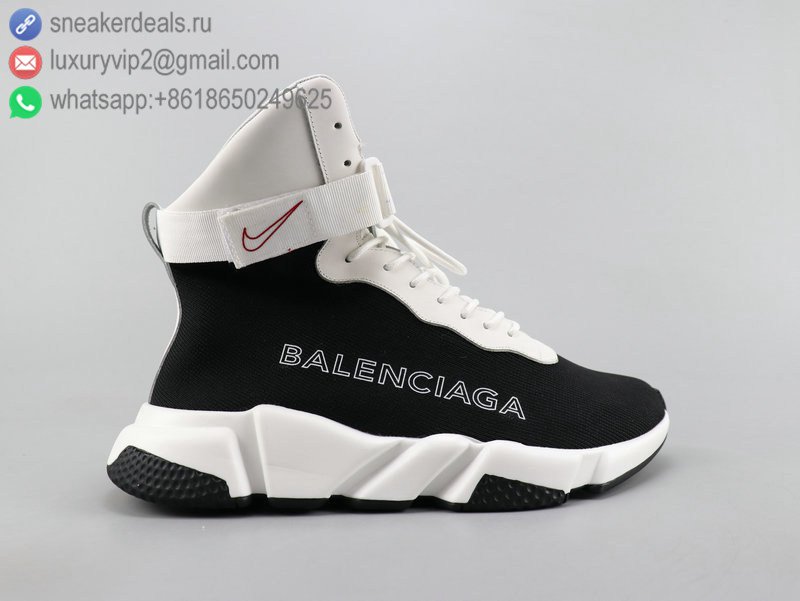 Nike x Balenciaga Speed knit Mid Unisex Sneakers White Black White EPT6291130